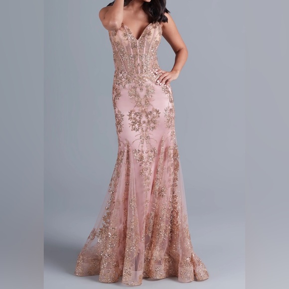 Prom long dress corset dress with sequins - Picture 1 of 7